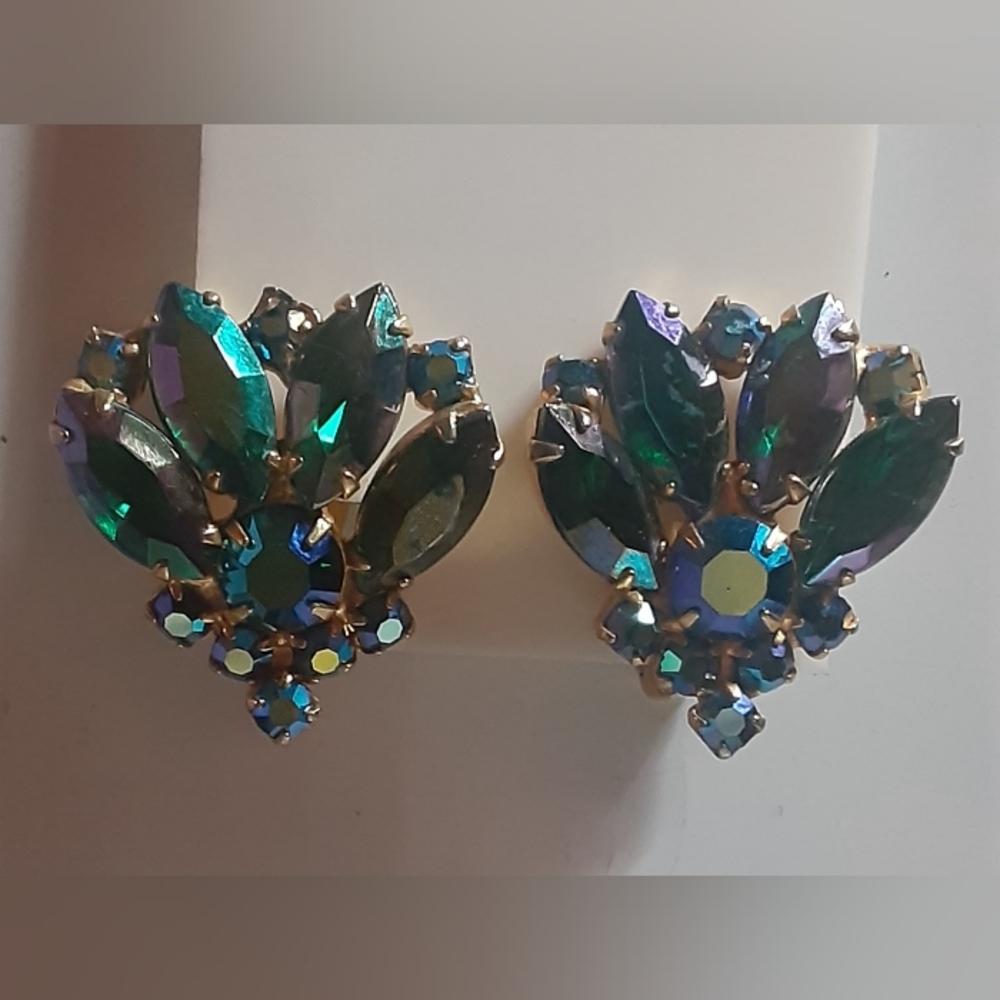 c1950-60 Dark Green Aurora Borealis GT Clippers Dark Green To Deep Purple VG+++